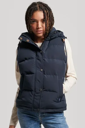 Superdry Vrouwen Vintage Everest Bodywarmer met Capuchon Grootte: 36