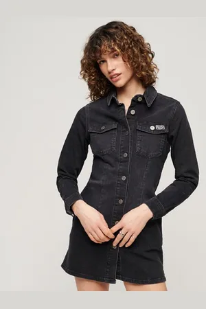 Superdry Vrouwen Getailleerde Spijkerjurk Grootte: 36