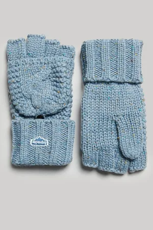 Superdry Vrouwen Gebreide Handschoenen met Kabelpatroon Grootte: 1SIZE
