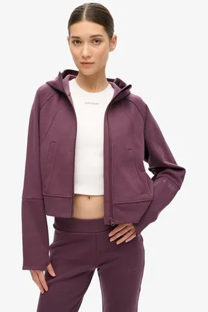 Superdry Vrouwen Sport Tech Relaxed Hoodie met Rits Grootte: 42