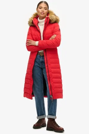 Superdry Vrouwen Lange Arctic Pufferjas Grootte: 40