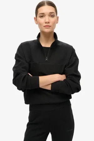 Superdry Vrouwen Sport Tech Relaxed Sweatshirt met Halve Rits Grootte: 42
