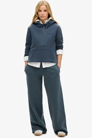 Superdry Vrouwen Wash Joggingbroek met Wijde Pijpen Grootte: 42