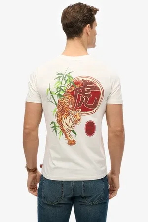Superdry Mannen Vintage Logo Tokyo T-shirt met Relaxte Pasvorm Grootte: XL
