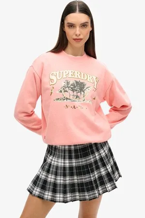 Superdry Vrouwen Travel Souvenir Sweatshirt met Losse Pasvorm Grootte: 36