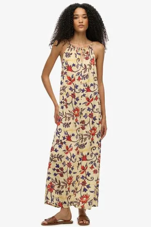 Superdry Vrouwen Beach Camimaxi-jurk Grootte: 36