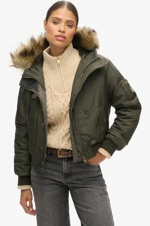 Superdry Vrouwen Militair MA1 Bomberjack met Capuchon Grootte: 38