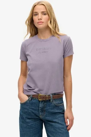 Superdry Vrouwen Aansluitend Sport Luxe T-shirt met Print Grootte: 36