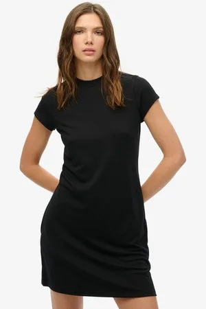 Superdry Vrouwen A-lijn Mini-jurk met Korte Mouwen Grootte: 38