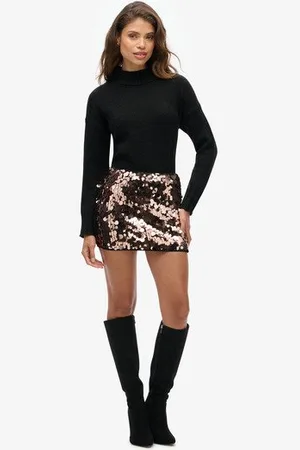 Superdry Vrouwen Disc Minirok met Lovertjes Grootte: 40