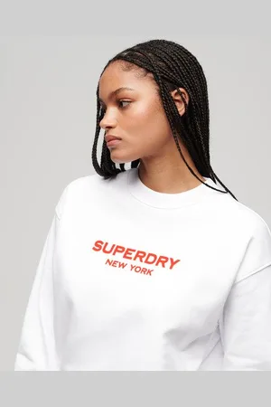 Superdry Vrouwen Sport Luxe Sweatshirt met Ronde Hals Grootte: 36