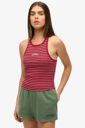 Superdry Vrouwen Essential Logo Racerback Hemdje met Strepen Grootte: 42