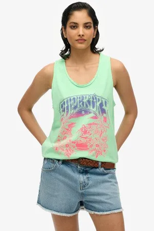 Superdry Vrouwen Psych Surf Hemdtopje met Racerback en Print Grootte: 42