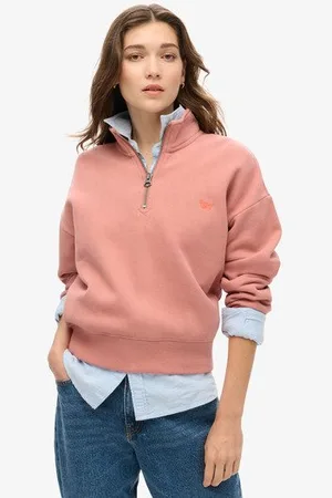 Superdry Vrouwen Essential Sweatshirt met Halve Rits Grootte: 44