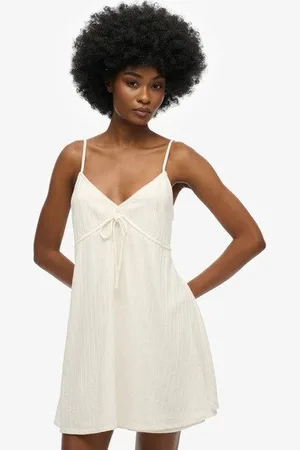 Superdry Vrouwen Geweven Cami Mini-jurk met Textuur Grootte: 36