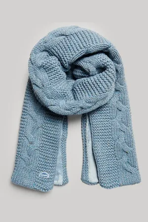 Superdry Vrouwen Gebreide Sjaal met Kabelpatroon Grootte: 1SIZE