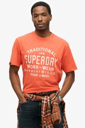 Superdry Mannen Machined Goods Workwear T-shirt Grootte: XL