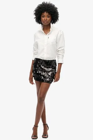 Superdry Vrouwen Disc Minirok met Lovertjes Grootte: 42