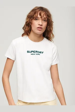 Superdry Vrouwen Sport Luxe T-shirt met Grafische Print Grootte: 40