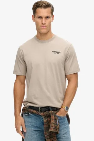 Superdry Mannen Luxe Sport T-shirt met Losse Pasvorm Grootte: S