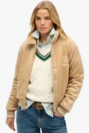 Superdry Vrouwen Country Club Jersey Bomberjack Grootte: 38