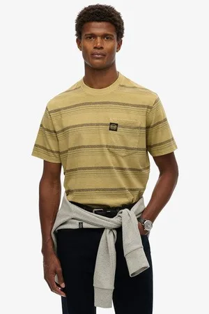 Superdry Mannen T-shirt met Contrasterende Strepen en zak Grootte: XL