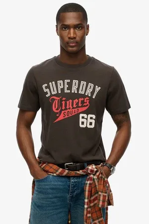 Superdry Mannen Athletic T-shirt met Relaxte Pasvorm Grootte: L