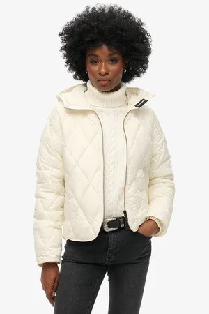 Superdry Vrouwen Gewatteerd Jack met Capuchon Grootte: 44
