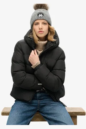 Superdry Vrouwen Sports Pufferjas met Capuchon Grootte: 38