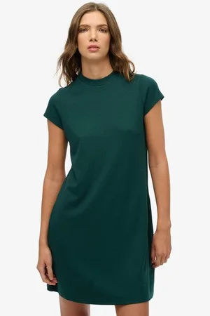 Superdry Vrouwen A-lijn Mini-jurk met Korte Mouwen Grootte: 44