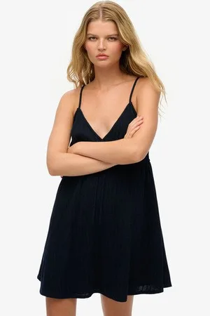 Superdry Vrouwen Geweven Cami Mini-jurk met Textuur Grootte: 44