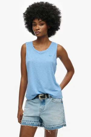 Superdry Vrouwen Tanktop met Laag Uitgesneden Ronde Hals Grootte: 40