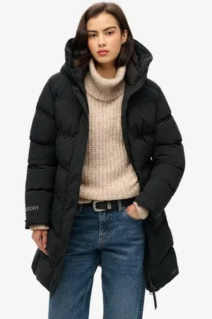 Superdry Vrouwen Gewatteerde Halflange City-jas Grootte: 36