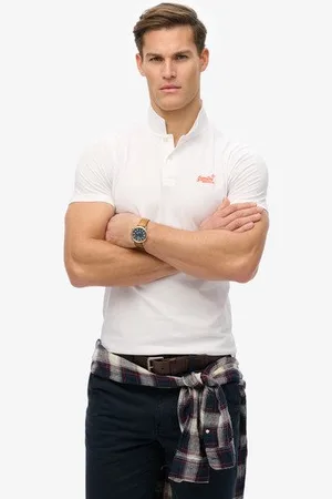 Superdry Mannen Essential Neon Poloshirt van Jersey met Logo Grootte: XL