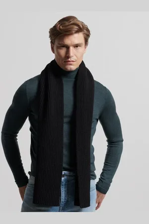 Superdry Mannen Premium Geribde Studios Sjaal Grootte: 1SIZE