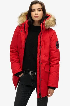Superdry Vrouwen Everest Parka met Capuchon en Imitatiebont Grootte: 40