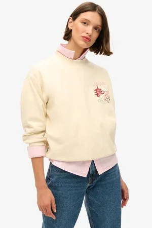 Superdry Vrouwen Suika Geborduurd Sweatshirt met Losse Pasvorm Grootte: 34