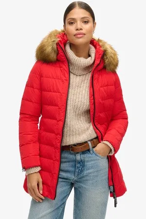 Superdry Vrouwen Lange Arctic Pufferjas Grootte: 40