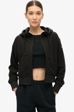 Superdry Vrouwen Sport Tech Grid Fleece Ritshoodie Grootte: 38