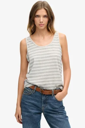 Superdry Vrouwen Klassiek Hemdje van Biologisch Katoen Grootte: 36