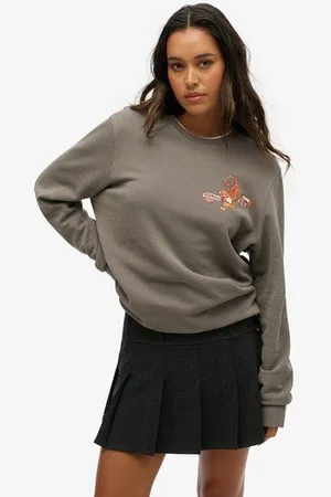 Superdry Vrouwen Oversized Tattoo Sweatshirt met Print Grootte: Xxl