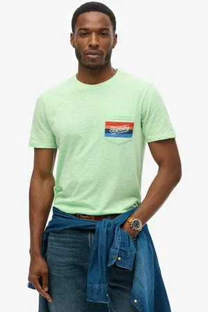 Superdry Mannen Gestreept Cali T-shirt met Logo Grootte: XL
