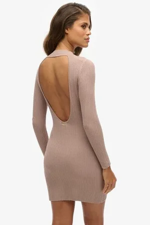 Superdry Vrouwen Rugloze Bodycon Mini-jurk Grootte: 40
