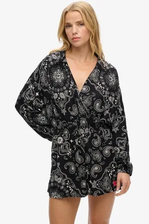 Superdry Vrouwen Vintage Beach Playsuit Grootte: 42