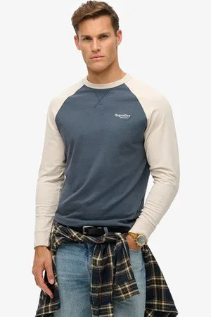 Superdry Mannen Essential Baseballtop met Logo en Lange Mouwen Grootte: S