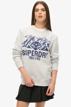 Superdry Vrouwen Oversized Outdoors Sweatshirt met Ronde Hals en Print Grootte: XL