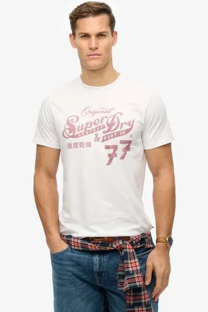 Superdry Mannen Leather & Boot Co Script T-shirt Grootte: M