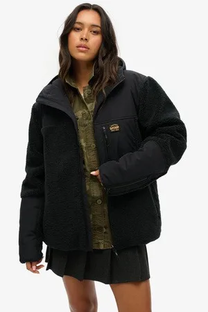 Superdry Vrouwen Oversized Hybride Expedition jas met Borgvoering en Capuchon Grootte: Xxl