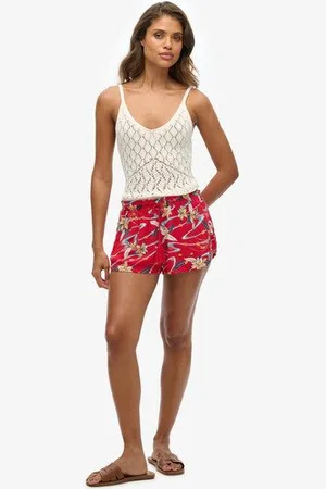 Superdry Vrouwen Vintage Beachshort met Print Grootte: 36
