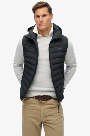 Superdry Mannen Gewatteerde Fuji Sport Bodywarmer met Capuchon Grootte: Xxxl